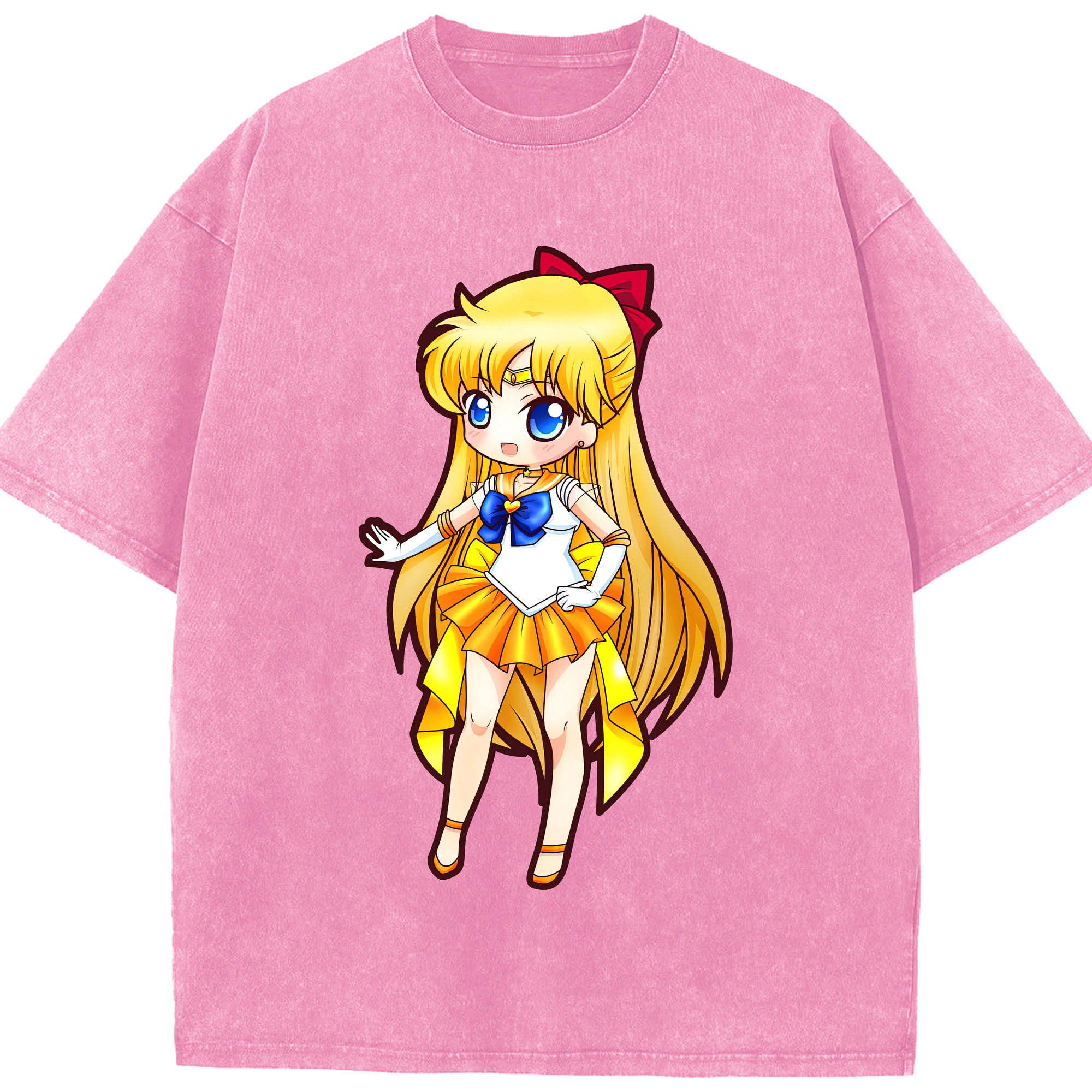 （画像用） 美少女戦士セーラームーン 愛野 美奈子 あいの みなこ Sailor Moon Aino Minako 綿100% ヴィンテージ風 半袖Tシャツ（フロントプリント）